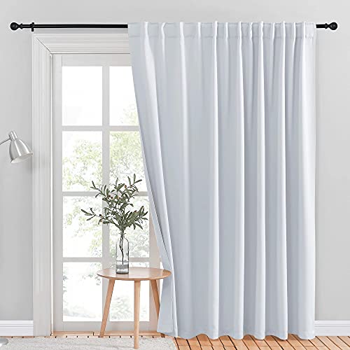 NICETOWN Wall Divider, Sliding Door Curtain Window Treatment, Energy Smart Thermal Insulated Extra Wide Solid Room Darkening Curtains/Drapes for Patio