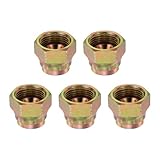 sourcing map 5 Stück JIC Hydraulikkappen, 37° Flare weibliche Kappen, Dichtung, Hydraulikschlaucharmaturen, Karbonstahl mit Verzinkung, passend für JIC -12 (1-1/40.6 cm-12 UN) Außengewinde