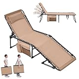 Détente sur la chaise longue : À la plage, le bruit des vagues en fond, vous vous allongez sur cette chaise longue facilement pliable et transportable. En quelques secondes, profitez du soleil et de la brise marine tout en étant confortablement installé