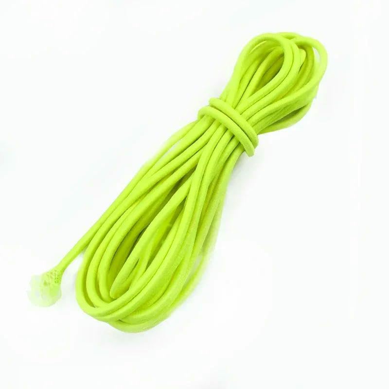5/10/20/30/40/50 m 4,0 mm Gummibänder für Haargummis, Bungee-Seil, mehrfarbige runde Schnürsenkel, Gummiband mit Kordelzug, fluoreszierend gelb, 4,0 mm, 40 Meter (8 Rollen)