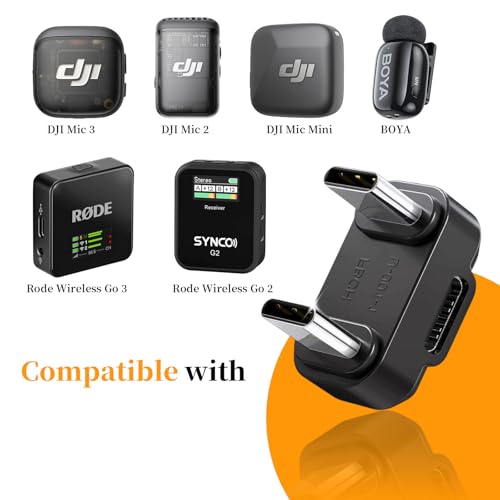 Adaptateur USB C vers USB C en U pour micro DJI Mic 2 et iPhone