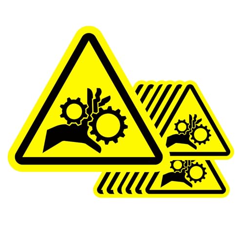 60 Pcs 2 Inch Triangular Pinch Point Safety Stickers Pinch Point Industrial Safety Warning Labels