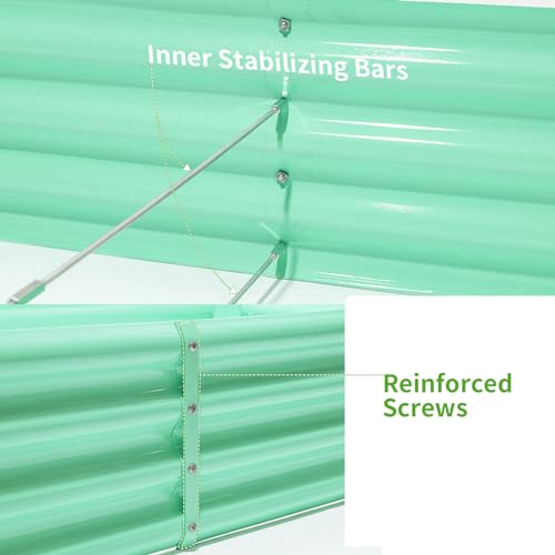 image for Land Guard 6×3×1ft Galvanized Metal Raised Garden Bed, Metal Planter