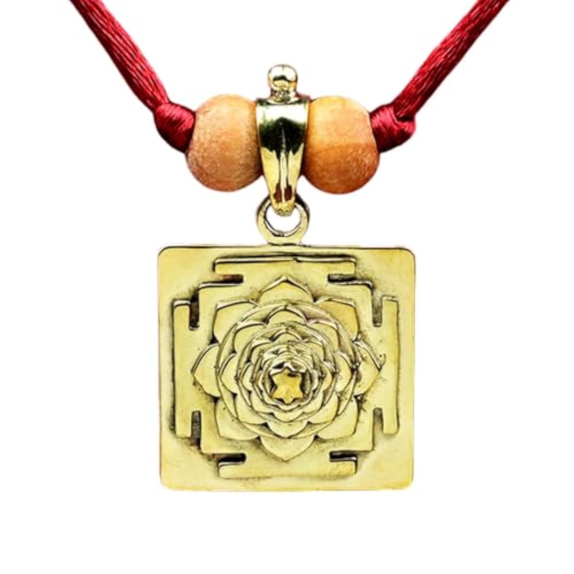 Bhuwaneshwari 3D Yantra Brass Pendant, Divine Blessings