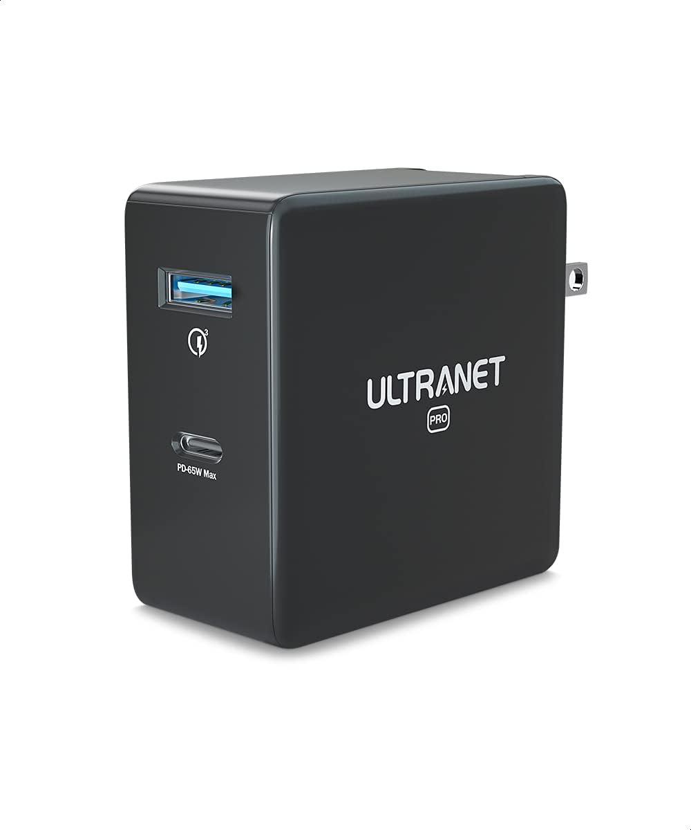 Fast Charger by ULTRANET, USB C Charger Block 65W 2-Port GaN PPS PD Charger, Foldable and Compact, USB Wall Charger for MacBook Pro Air, iPad, iPhone 12, Galaxy, Nintendo Switch and All USB C Charger Fast Charger by ULTRANET, USB C Charger Block 65W 2-Port GaN PPS PD Charger, Foldable and Compact, USB Wall Charger for MacBook Pro Air, iPad, iPhone 12, Galaxy, Nintendo Switch and All USB C Charger