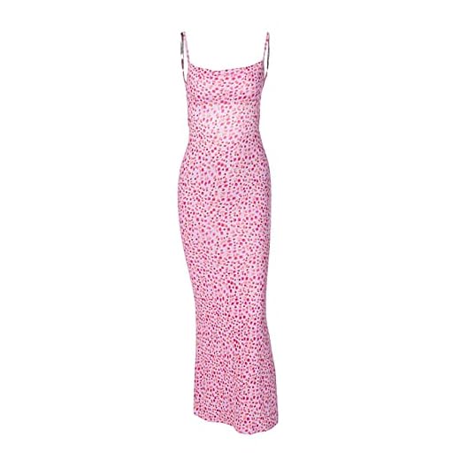 Y2k Floral Print Spaghetti Strap Bodycon Maxi Dress for Women Summer Cotton Midi Dress Sexy Backless Long Dresses Streetwear