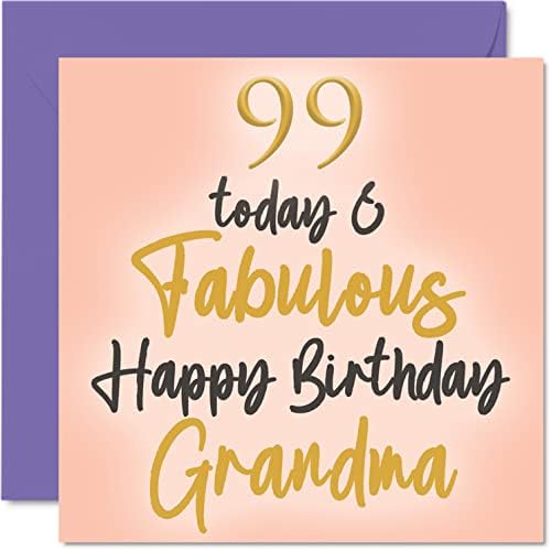 Fabulous 75th Birthday Cards for Grandma - 75 Today & Fabulous - Happy Birthday Card for Grandma from Granddaughter Grandson, Grandma Birthday Gifts, 145mm x 145mm Lovely Greeting Cards Gift