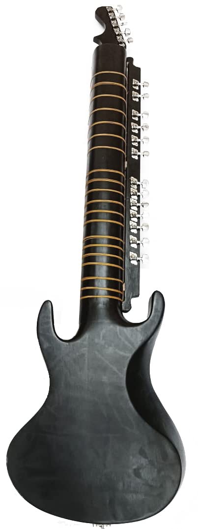 Chitarra-Sitar elettrico-acustica. Strumento professionale Sitar indiano in cedro.