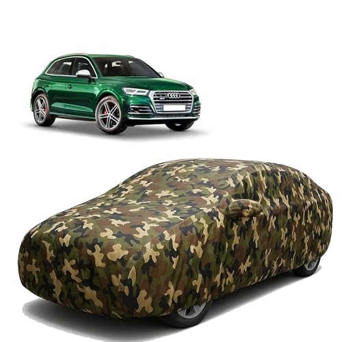 Image of Sulfar 100% Waterproof Car Body Cover Compatible with Mirror for Audi SQ5 with Long Lasting Durable Material (Triple Stitched, Full Bottom Elastic, Camouflage Army)