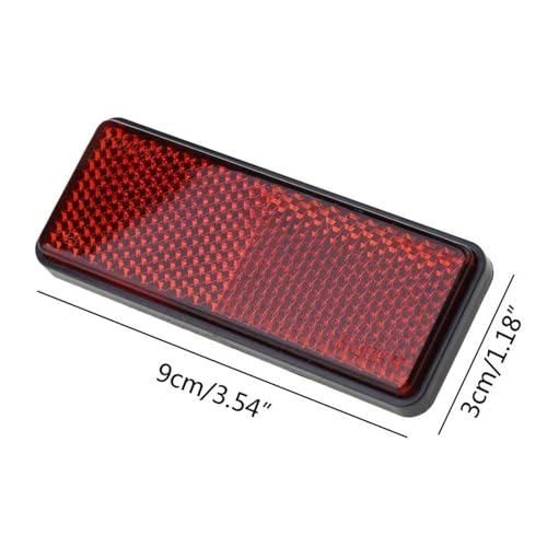Placa reflectante rectangular roja para evitar accidentes en moto 6