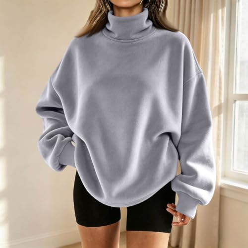 Mock Neck Oversized Sweatshirts for Women Pullover Tops Tops Street - image 2