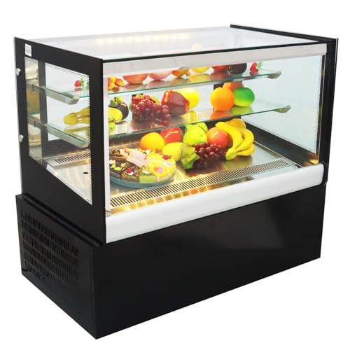 WYDDDARY Countertop Display Refrigerators 220V Vertical Type Commercial Bakery Cabinet Display 3-layer Automatic Defrost Cake Showcase 34Gallon (130L) with Yellow LED Light