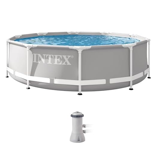 INTEX 26701EH Prism Frame Premium Above Ground Swimming Pool Set: 10ft x 30in – Includes 330 GPH Cartridge Filter Pump – SuperTough Puncture Resistant – Rust Resistant – 1185 Gallon Capacity