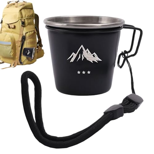 Générique - Générique Petites Tasses À Café - Portable en Acier Inoxydable Résistant à la rouille avec Porte-Clés - Petites Tasses De Camping | Pour Adultes Camping Fête Randonnée Voyage Plein Air Vacances