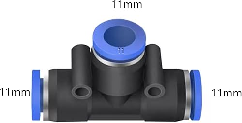Vista 113 de 5 conectores reductores de tubo de 3 vías en forma de T de 0.394 in x 0.236 in x 0.394 in, empuje rápido para conectar la conexión en T Unión de 4