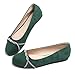 TN TANGNEST Womens Ballet Flats Fashion Chain Round Toe Ballet Shoes Rhinestone Flats Comfort Slip On Flat Shoes Green 42(9)