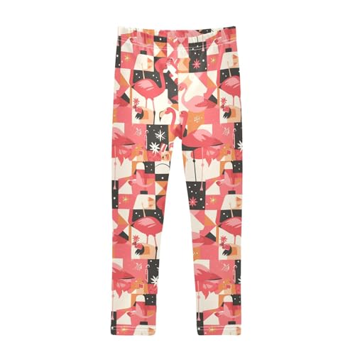 KLL Flamingo Christmas Pink Toddler Girl Legging Comfortable Full Length Leg Yoga Pants Gym