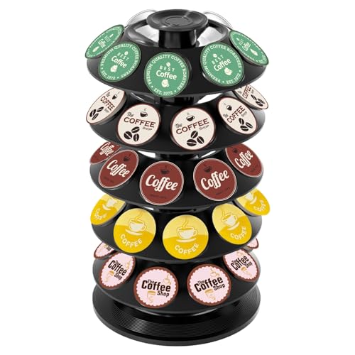 Image of K Cup Holder, Coffee Pod Holder for Keurig Pods - 40 Capsule Spinning Organizer with 360 Turntable, Also Fits Nescafe Dolce Gusto Pods, Space Saving for Kitchen Counter & Office