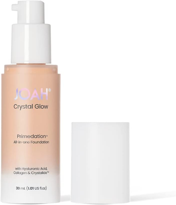 JOAH Primedation Foundation, Multitasking Korean Makeup Foundation with Blurring Face Primer, Luminizer, Hydration & Skin Defense for a Flawless Finish - Dark Medium