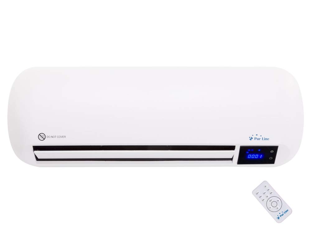 PURLINE | Calefactor Cerámico de Pared 2000W con Temporizador y Mando a Distancia - Calefactor de Pared con Panel Digital y Diseño Elegante de 2000W