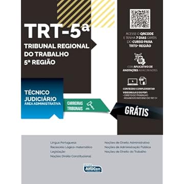 Capa do livro Técnico Judiciário do Tribunal Regional do Trabalho 5ª Região - Área Administrativa