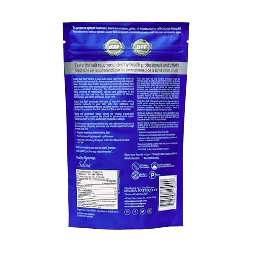 Image of Celtic Sea Salt Light Grey Coarse - Unrefined Mineral Salt, 70+ Trace Minerals, Sustainably Harvested, GMP Certified - Cooking, Finishing, Hydration, Grinder Use - Pound Resealable Bag