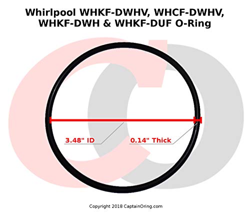 Captain O-Ring - (3 Pack) Replacement Whkf-C8 O-Rings For Whirlpool Whkf-Dwhv, Whkf-Dwh & Whkf-Duf Water Filter Housing #TOP1