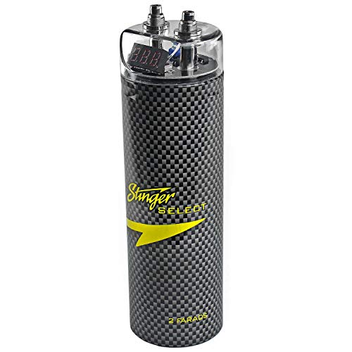 Stinger SSCAP2M Carbon Fiber Body 2 Farad CAR Audio Digital Display Capacitor