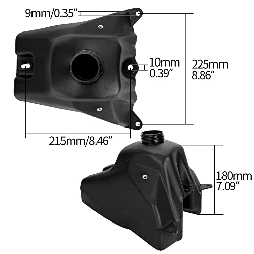 Gas Tank with Cap & Fuel Line Filter Clips for CRF50 XR50 50cc 70cc 90cc 110cc 125cc SSR TaoTao coolster Baja DR49 SDG 107 kazuma Thumpstar BSE Piranha Pitster Pro Roketa Atomik Pit Dirt Trail Bike - Thumbnail 2