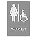Quartet Women Bathroom Sign, Handicap Accessible, ADA Approved, 6" x 9", Grade 2 Braille, Womens Restroom (01415)