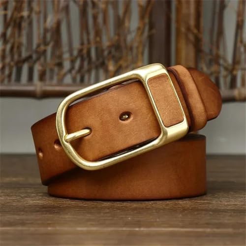 Men Leather Belt Solid Cowhide Retro Designer Buckle2