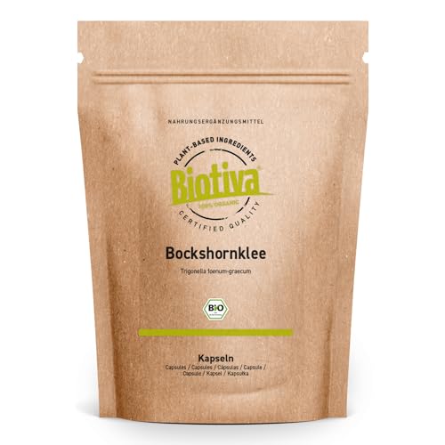 Biotiva Semillas de Alholva Bio Cápsulas 500 Cápsulas - 600mg de Semillas de Alholva en polvo - Trigonella Foenum-Graecum - sin aditivos, antiaglomerantes - vegano - (DE-ÖKO-005)