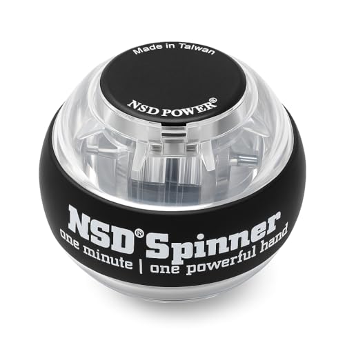 Image of NSD Essential Crystal Spinner Gyro Ball | Grip Strengthener for Forearms, Wrist & Hands | String Start Design, Up to 18,000 RPM | Portable Wrist Trainer & Workout Equipment | Ideal for Desk Workers, Athletes & Musicians