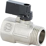 Syveco 674002 Serie 674 Messing Mini Kugelhahn, PN16, Schwarzer Griff, 1/4" BSP MF