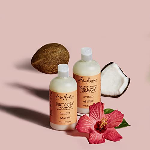 Sheamoisture Curl And Shine Coconut Shampoo For Curly Hair Coconut And Hibiscus Paraben Free Shampoo 13 Oz 2 Count #TOP7