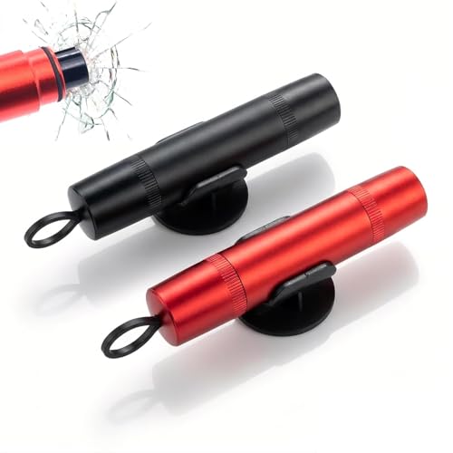 Martillo de seguridad 2 en 1 de coche con cortador de cinturón + de emergencia con rompecristales
