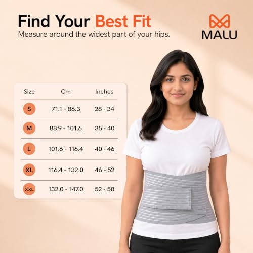 Image of Lumbo Sacral Belt for Back Pain, Slip Disc, Sciatica & Spondylosis Relief | Adjustable Compression Support Belt for Men & Women (XXL)