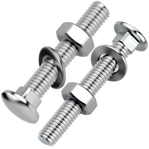 XRXYMQ 30 PCS M6 Coach Bolts M6 x 40 mm Carriage Bolts A2 Stainless Steel Coach Screws with Hexagon Nuts and Washers Nuts and Bolt For Metal Wood