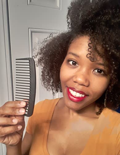 Chicago Comb Model 10 Carbon Fiber, Compact Wide-Tooth Comb, Made In Usa, Anti-Static, 5 Inches (12.7 Cm) Long, Graphite Black #TOP4