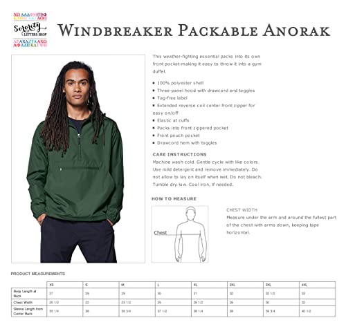 Sorority Letters Shop Appalachian State University Windbreaker - Packable Anorak Pullover2