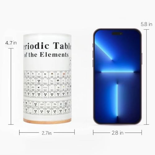 Image of Periodic Table of Elements Pen Holder, Stationery Organizer for Office Desk,Periodic Table with Real Samples,Gift for Kid Students Teacher Science Lovers