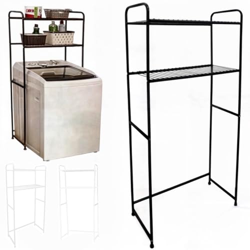 Maxeb, Rack Estante Lavanderia Maquina de Lavar Organizaçao Prateleira Aço Preto ou Branco Cortelux Cor:Preto