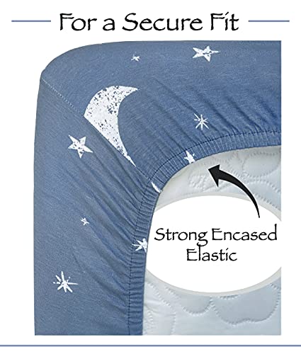 Cambria Baby 100% Organic Cotton Jersey Fitted Bassinet Sheets For Boy. 3 Pk Adapts To Oval, Hourglass & Rectangle Shaped Bassinet Pads. Fits Halo, Snoo, Graco, And Most Other Standard Size Bassinets. #TOP3