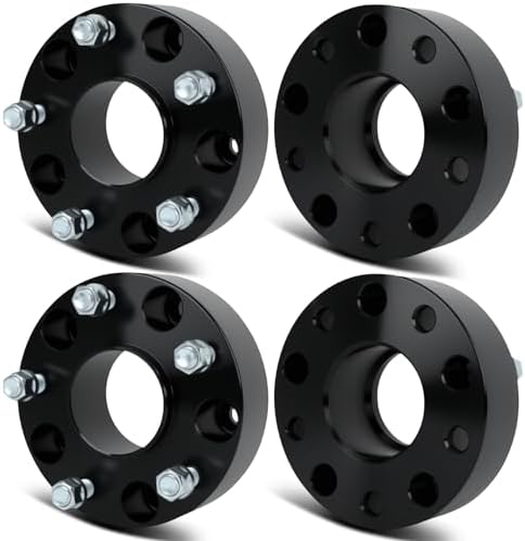 4-Piece 2" (50mm) Wheel Spacers - 5x5.5 Bolt Pattern For Jeep CJ Models - Black