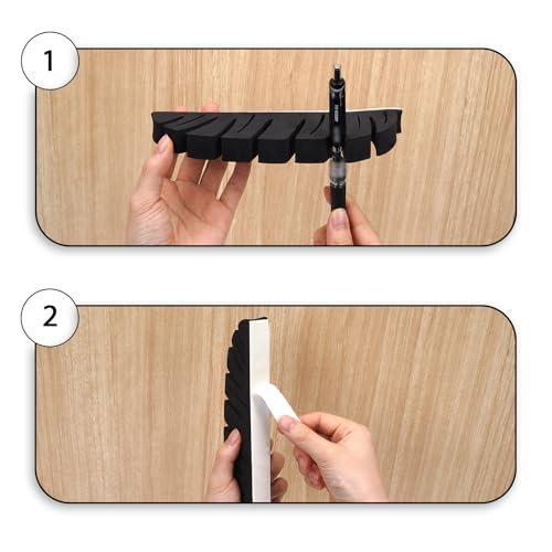Image of Paint Brush Holder Drying Rack, 2Pcs Multifunctional Pen Rack, Black