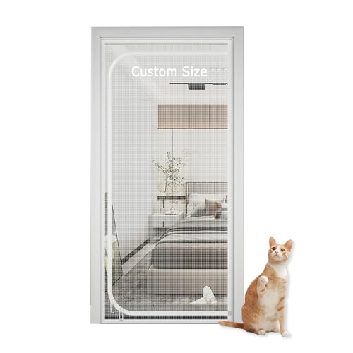 Cortina antimosquitos para puerta de mosquitos, puerta mosquitera para sala de estar, dormitorio, malla antiinsectos resistente a las mascotas, mosquitera de malla para puerta (ancho x alto): 90 x 200