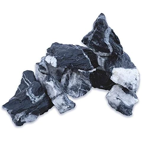 Natural Slate Natural Slate/Quartz Stones - Large 1 to 3 Inches. Quality Decor for Aquarium Aquascaping, Terrariums, Paludariums, Nano Tanks and Reptile Enclosures (5 lbs) Cover