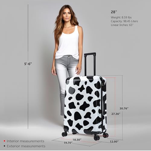 Image of InUSA Cow Print 28-Inch Large Hardside Spinner Luggage Lightweight Travel