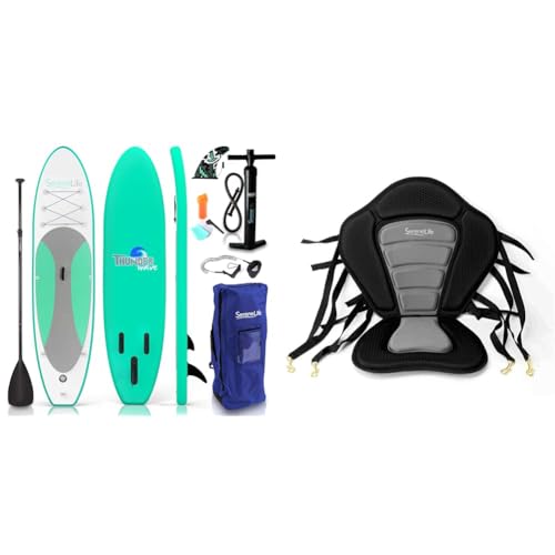 SereneLife Inflatable Stand Up Paddle Board (6" Thick) with Premium