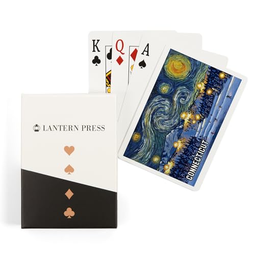 Lantern Press Connecticut Starry Night naipes póker 52 cartas